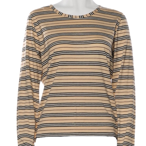 Burberry London Classic Striped Scoop Neck Top - Picture 1 of 17